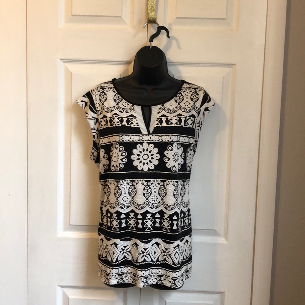 PerSeption Concept Womens XL black and white top